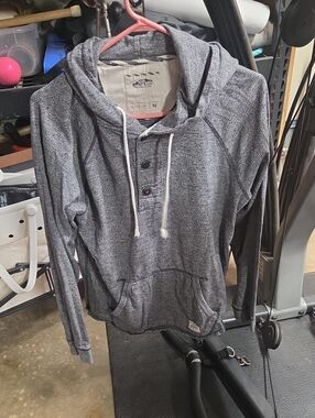 Vans Heathered Gray Hooded Jacket with White Drawstrings